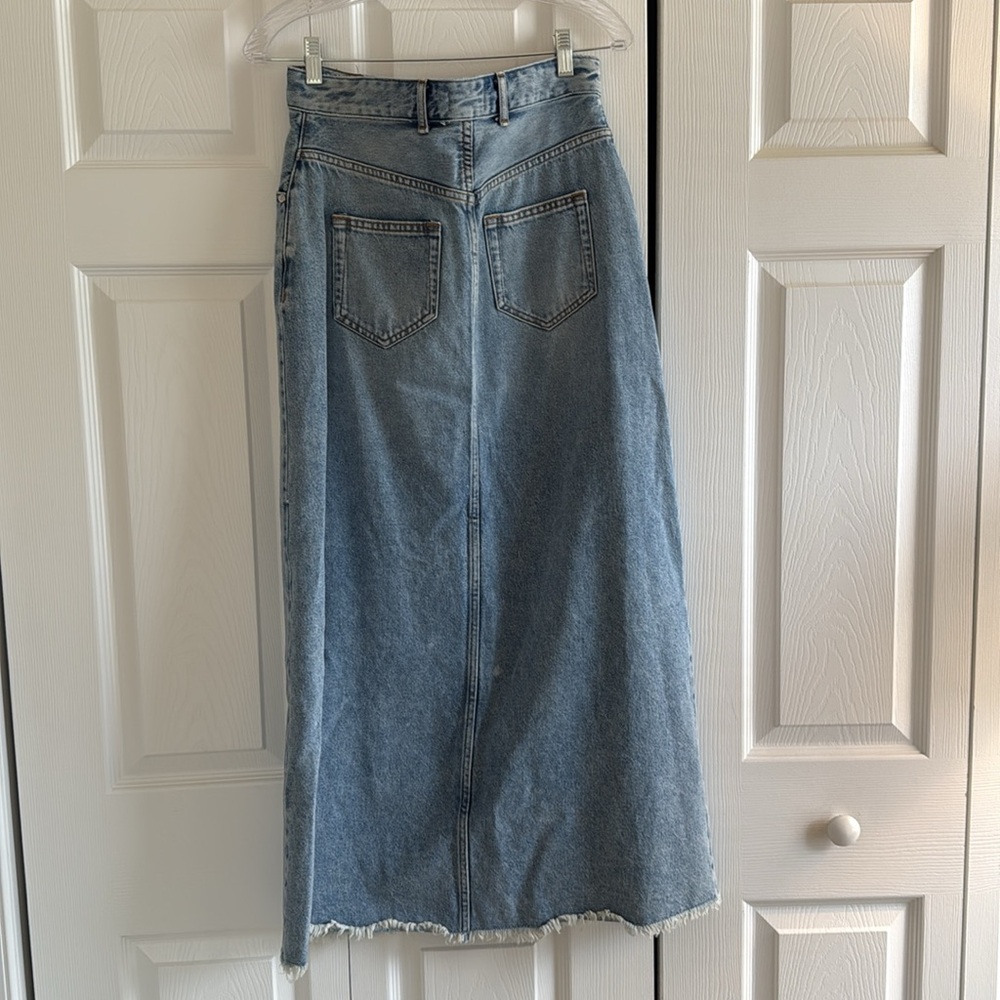 Anthropologie Denim Maxi Skirt Size 2 - Picture 4 of 7